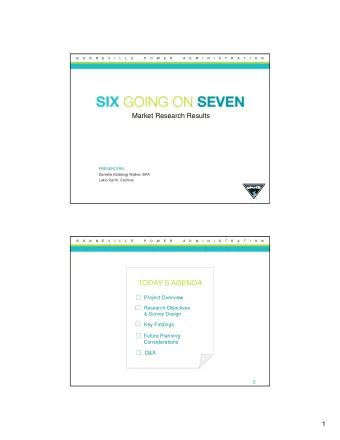 TODAYS AGENDA  Project Overview  Research Objectives  &amp; Survey Design  Key Findings  Future