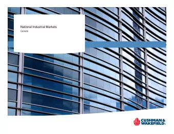 National Industrial Markets  Canada  NORTH AMERICAN INDUSTRIAL INVENTORIES  NATIONAL RESEARCH  10
