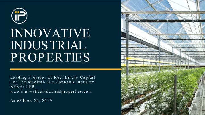 innovative industrial properties