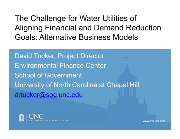 the challenge for water utilities of aligning financial