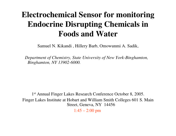 electrochemical sensor for monitoring endocrine