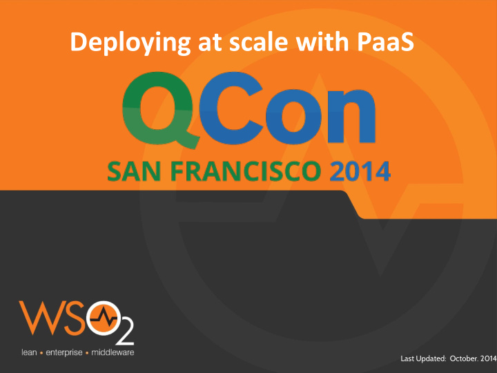 deploying at scale with paas