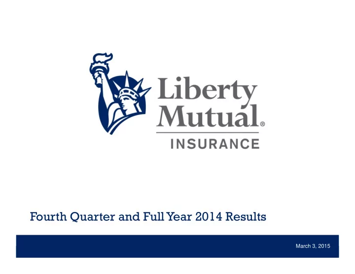 fourth quarter and full year 2014 results