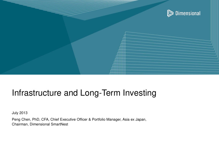 infrastructure and long term investing