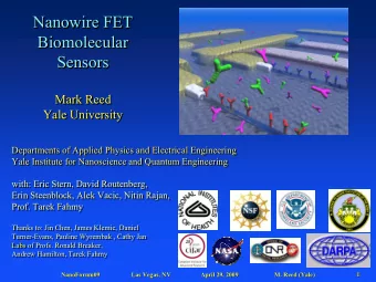 Nanowire FET  Nanowire FET  Nanowire FET  Biomolecular  Biomolecular  Biomolecular  Sensors