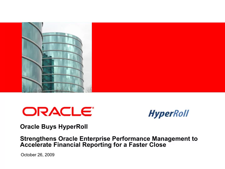 oracle buys hyperroll strengthens oracle enterprise