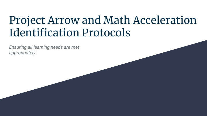 project arrow and math acceleration