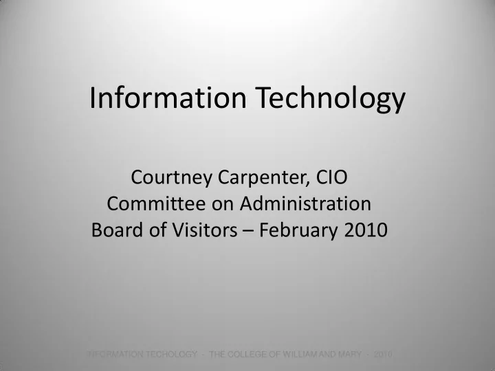 information technology