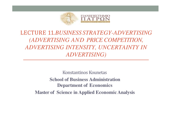 advertising and price competition