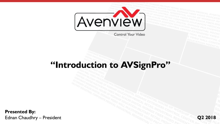 introduction to avsignpro