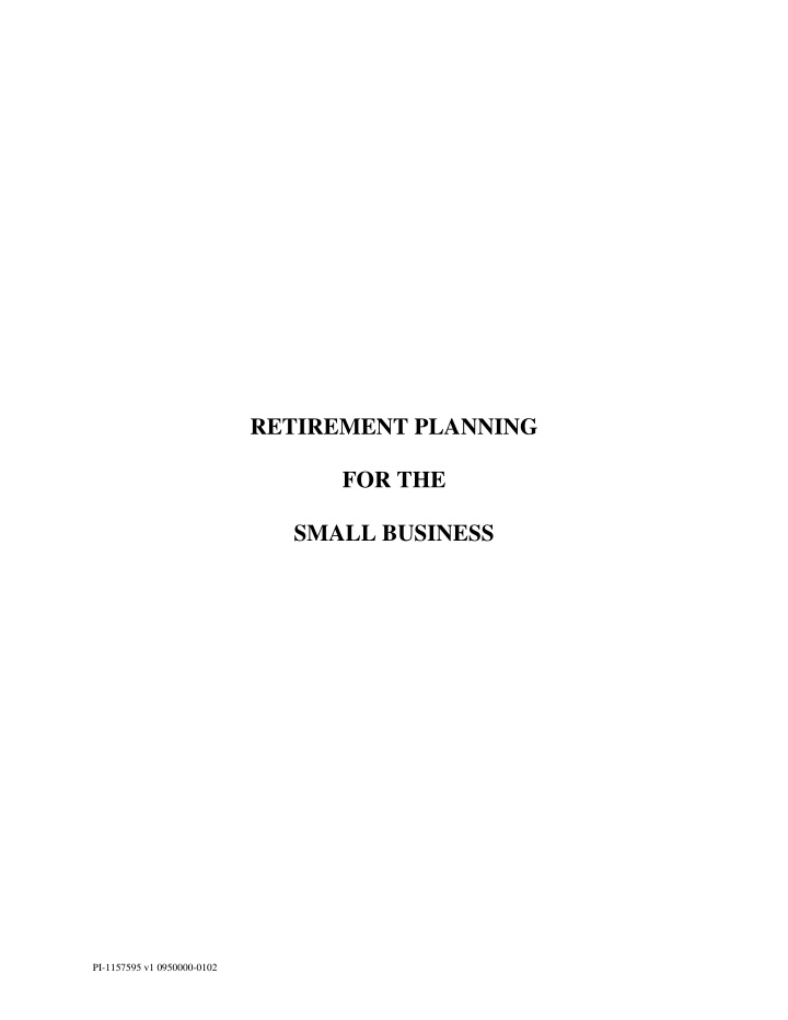 retirement planning for the small business