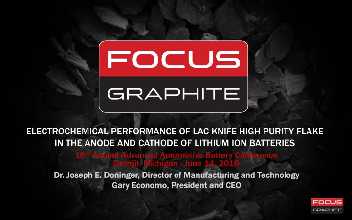electrochemical performance of lac knife high purity