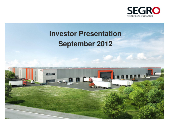 investor presentation september 2012