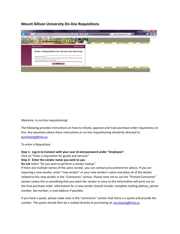 mount allison university on line requisitions