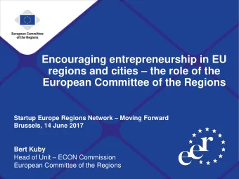 regions and cities  the role of the  European Committee of the Regions Startup Europe Regions