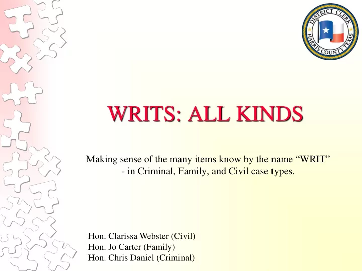 writs all kinds