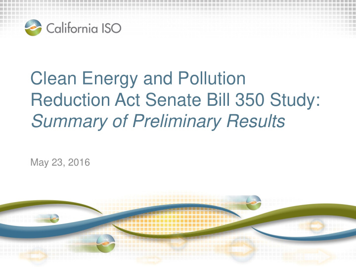 clean energy and pollution reduction act senate bill 350