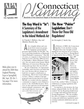 Planning  Newsletter of the Connecticut Chapter of the American Planning Association