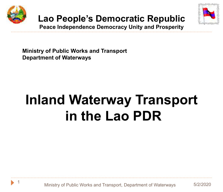 inland waterway transport