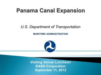 U.S. Department of Transportation  MARITIME ADMINISTRATION  Visiting Voices Luncheon  RAND