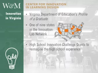 Innovation  Virginia Department of Education  s Profile  in Virginia  of a Graduate  One