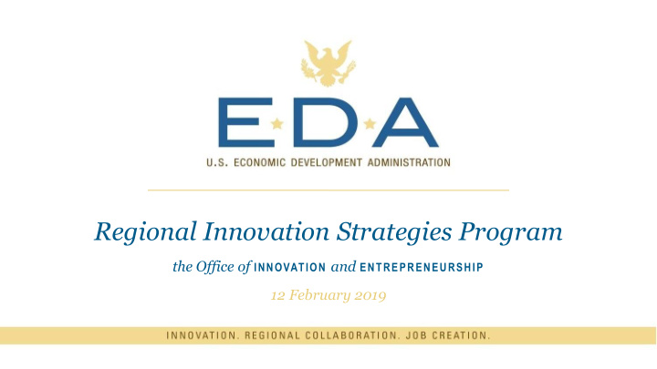 regional innovation strategies program