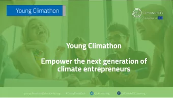 Young Climathon  Empower the next generation of  climate entrepreneurs