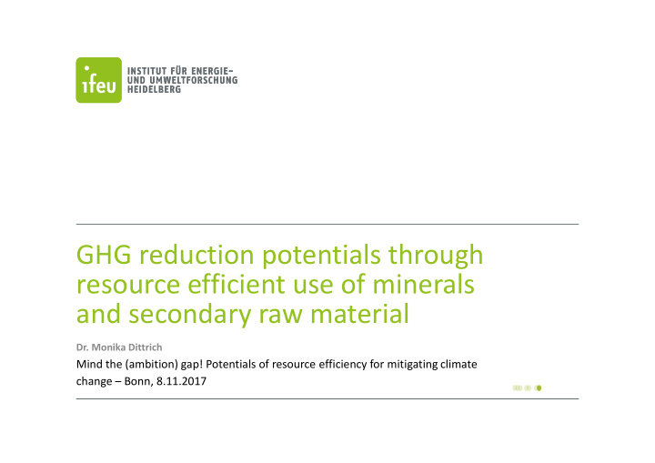 ghg reduction potentials through resource efficient use