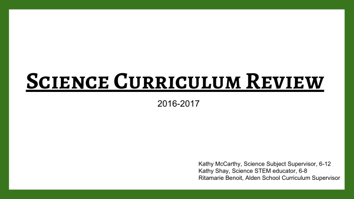 science curriculum review
