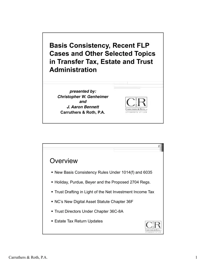basis consistency recent flp cases and other selected