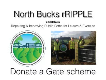 North Bucks rRIPPLE ramblers  Repairing &amp; Improving Public Paths for Leisure &amp; Exercise