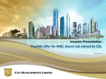 Investor Presentation  November 2017  DISCLAIMER ON INFORMATION  This presentation has been