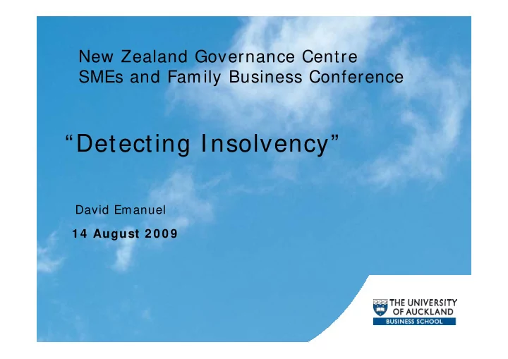 detecting insolvency detecting insolvency