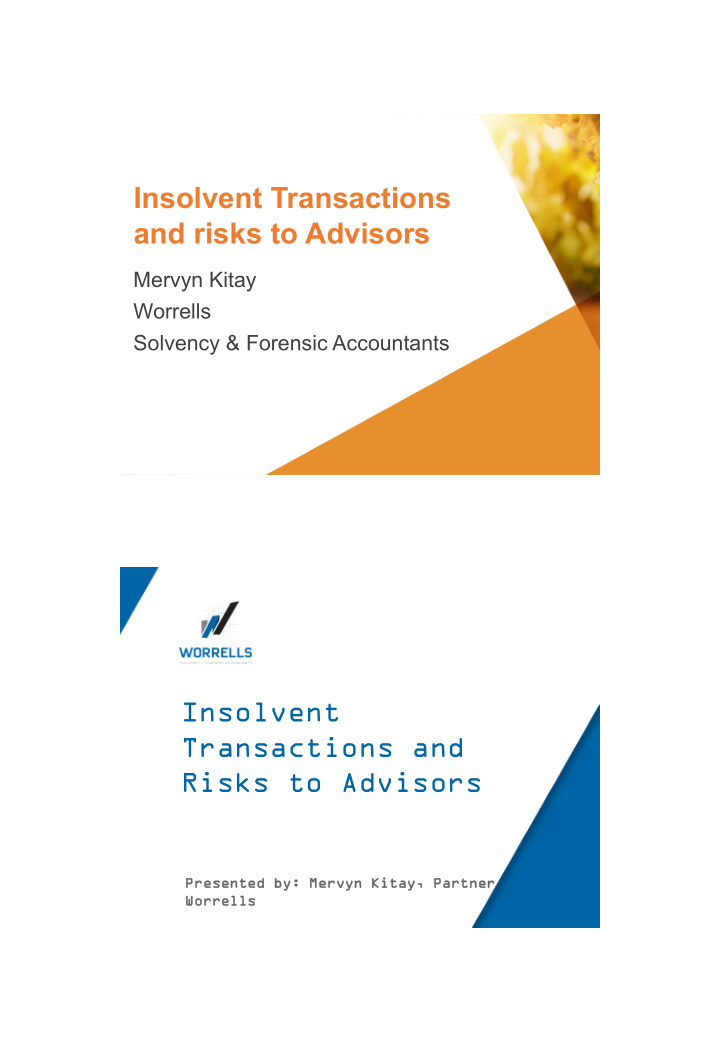 insolvent transactions