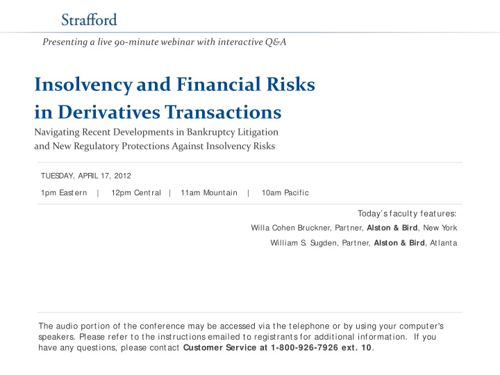 insolvency and financial risks in derivatives transactions