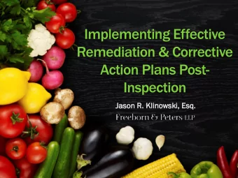 Implementing Effective  Remediation &amp; Corrective  Action Plans Post-  Inspection  Jason R  R.
