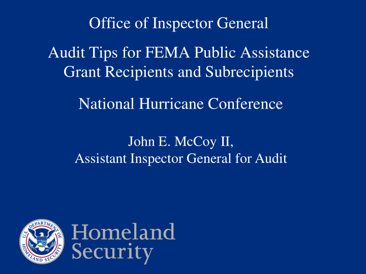 office of inspector general audit tips for fema public