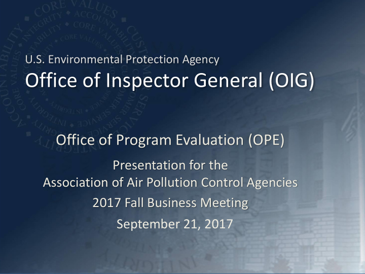 office of inspector general oig