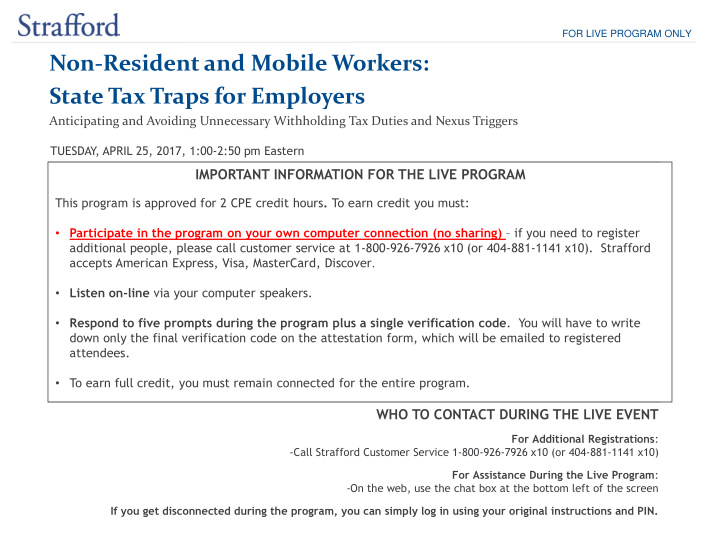 non resident and mobile workers