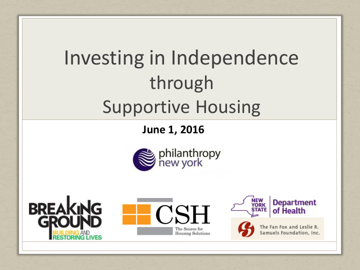 investing in independence