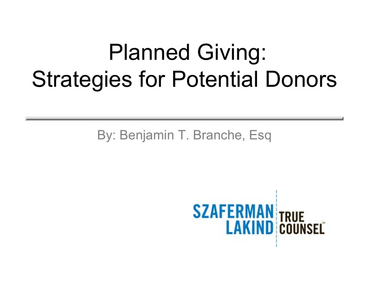 planned giving strategies for potential donors