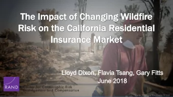 Photo: FEMA via Wikimedia CC 2.0  Research Questions  What is the current wildfire risk in the