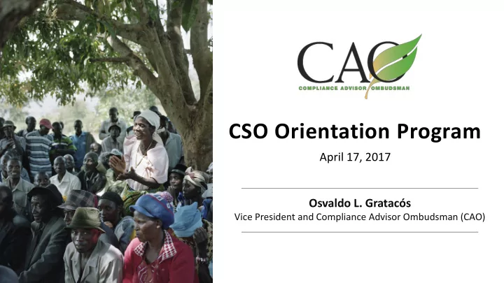 cso orientation program
