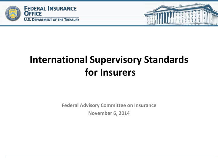 international supervisory standards for insurers