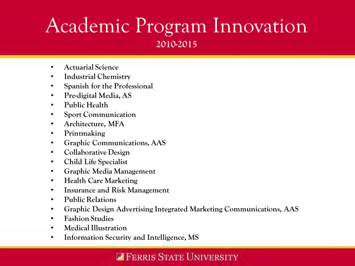 academic program innovation