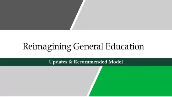 Reimagining General Education  Updates &amp; Recommended Model Reminder : OHIOs General