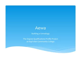 Aewa    Building  a  Genealogy      The  Degree  Qualifications  Profile