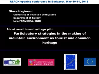 Participatory strategies in the making of  mountain environment as tourist and common  heritage