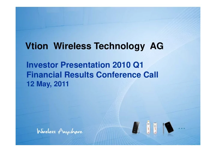 vtion wireless technology ag