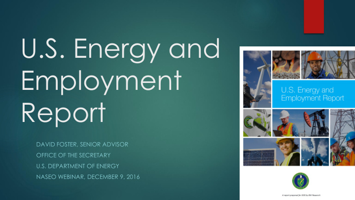 u s energy and employment